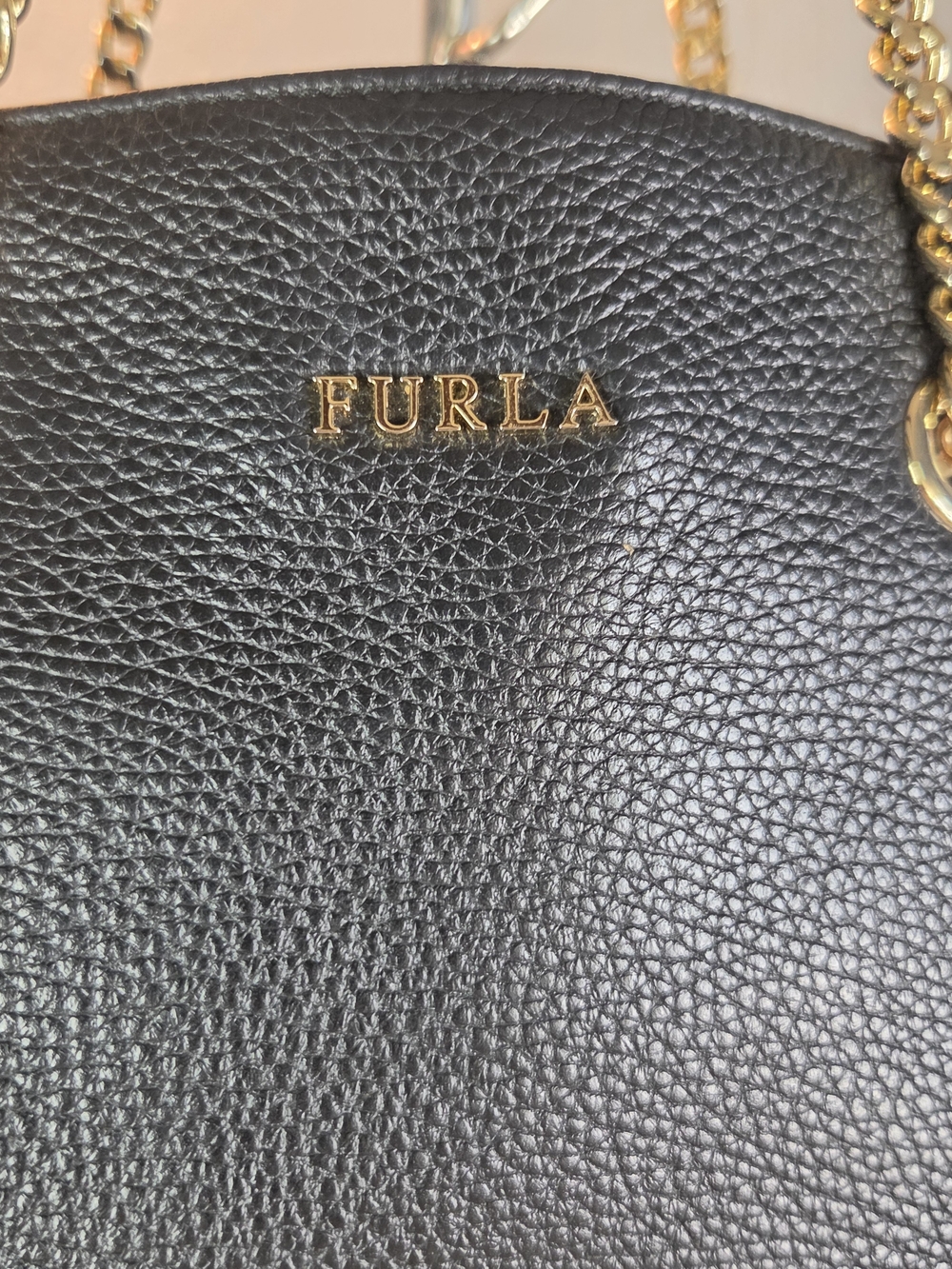 Furla Black Leather Chain-Handle Tote - Picture 2 of 16